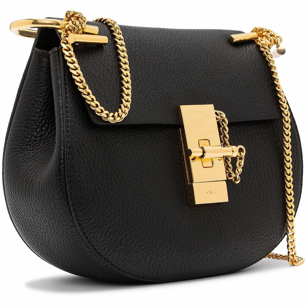 CHLOÉ DREW SHOULDER BAG IN SMALL GRAIN LAMBSKIN BLACK